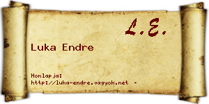 Luka Endre névjegykártya